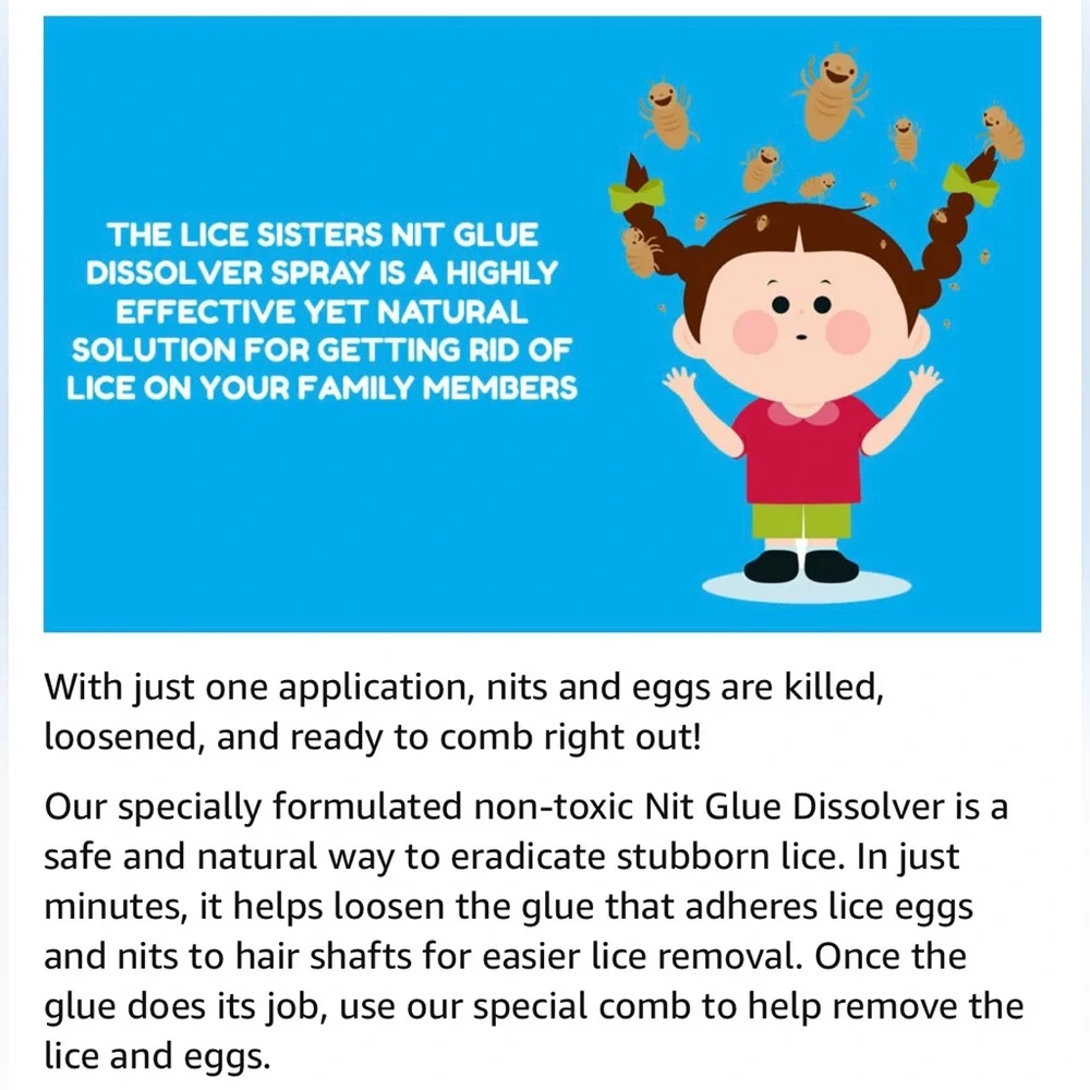 Head Lice Kit - Non-Toxic, Natural Spray Treatment, Comb, Kills Lice & Eggs